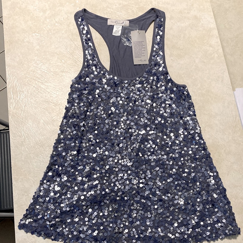 Ludi blue sequin racer back tank